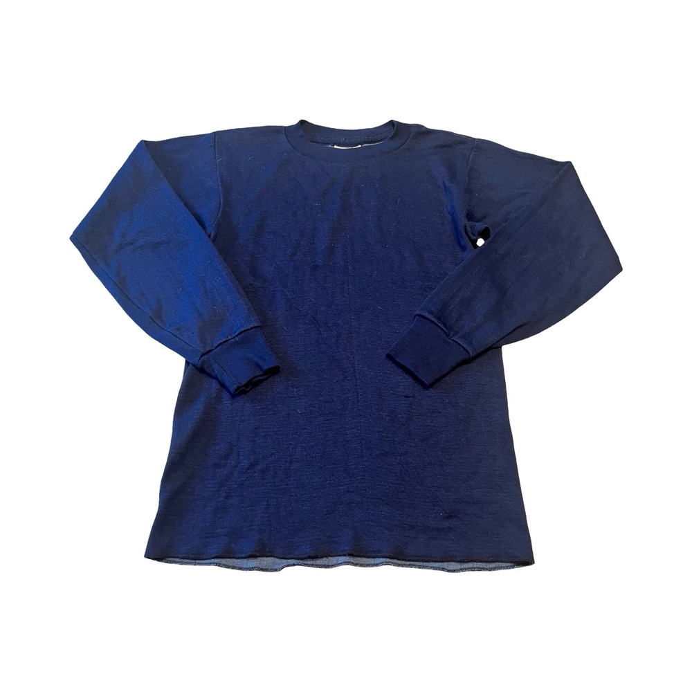 Vintage Allen-A Ski Skins Navy Thermal Long Sleeve Shirt Small Base Layer womans